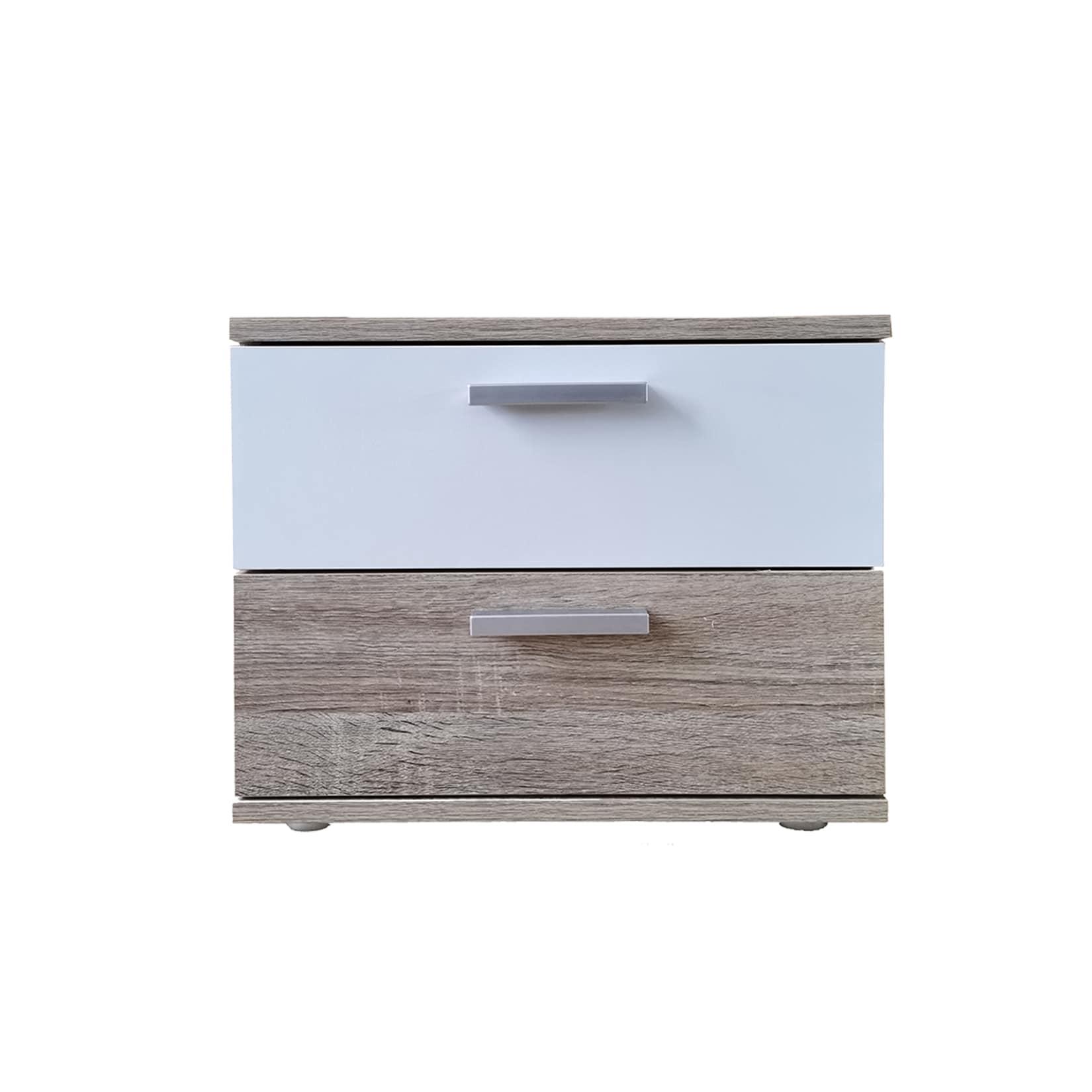 HTI-Living Nachtschrank Sonoma Weiß Nina