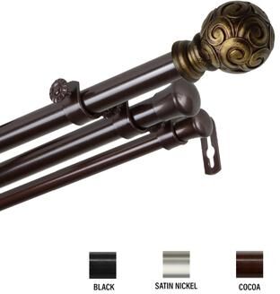 InStyleDesign Lux Triple Curtain Rod 13/16 inch dia.