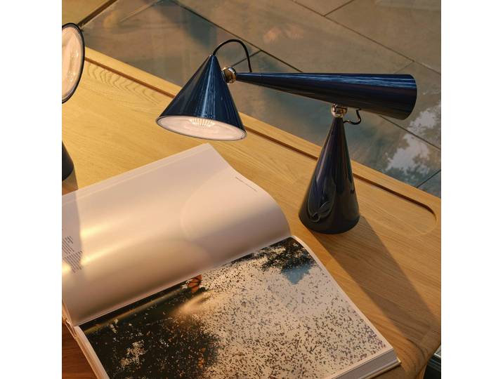Tom Dixon Designer Tischlampe Pose Task Light, dimmbar, blau, für Wohn- / Esszimmer, Kunststoff, Design