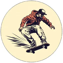 Essbares Papier „Skateboarder“, rot, 19,5 cm