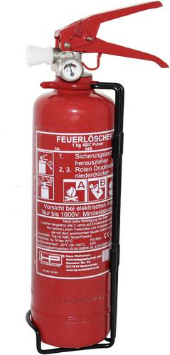 HP Autozubehör 10151 ABC 1kg DIN EN 3 Feuerlöscher Inkl. Halter EN 3-7 DIN 3-7 1St.