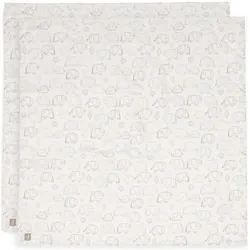 Jollein, Pucktuch + Nuscheli, Pucktücher Elephant Tales 2er Set (115 x 115 cm)