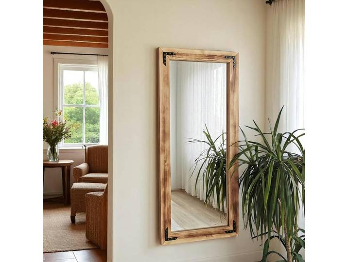 Miroir mural vertical en bois HILO - Bois clair