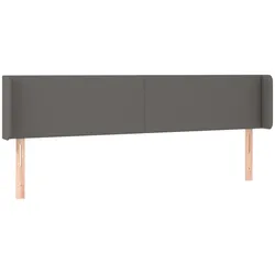 Décoshop26 - Kopfteil Schlafzimmeraccessoire LED-Beleuchtung 183 x 16 x 78/88 cm Kunstgrau TDL0201488