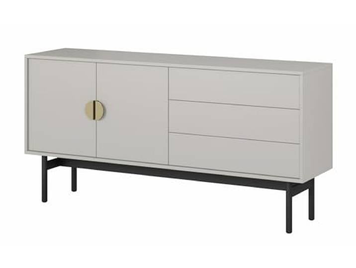 Selsey TV Schrank Board Sideboard Fernsehtisch Fernsehschrank 154 cm Schubladen Türen Graubeige Stoon