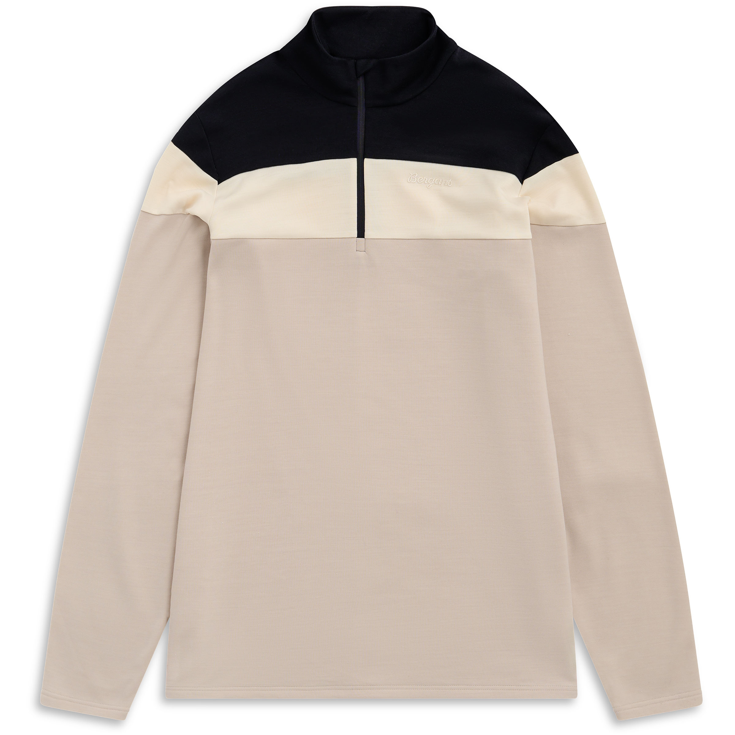 Bergans Uldal Wool Half Zip Herren Pullover beige Größe L Trekking Widerstandsfähig Merinowolle
