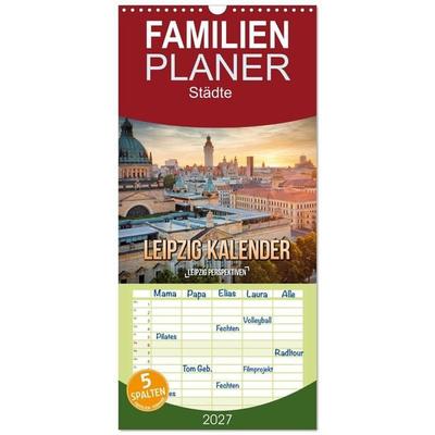Familienplaner 2027 - Leipzig Kalender Perspektiven mit 5 Spalten (Wandkalender, 21 x 45 cm) CALVENDO