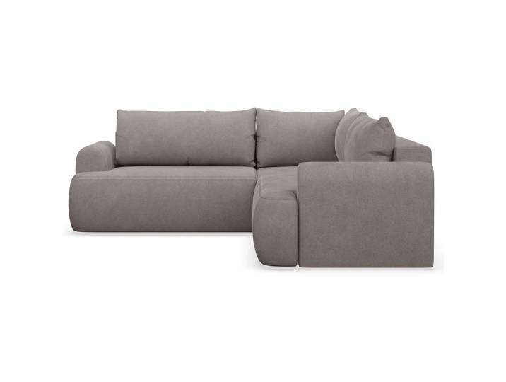 ECKSCHLAFSOFA Ovo graubraunVELOURSSTOFF universell MIT BETTKASTEN