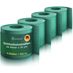 Novatool Premium PP 104m Rolle Sichtschutzstreifen für Doppelstabmattenzaun Grün für 40 Reihen , 1 ,1 mm extra stabil UV-Beständigkeit Metallzaun Sichtschutzstreifen Zaunelemente Sichtschutz Zaun