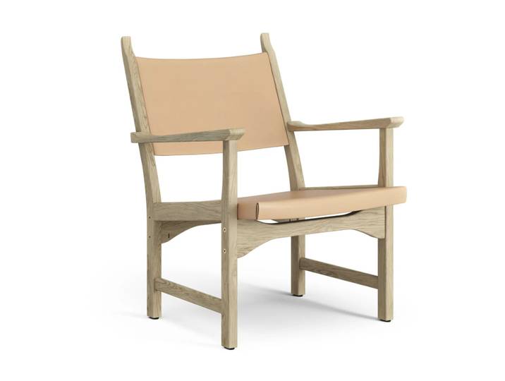 Swedese Fauteuil Caryngo Chêne laqué nature-cuir nature