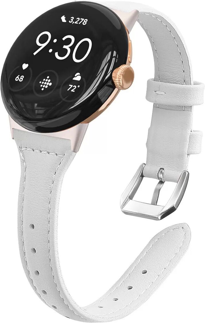 INF Echtes Lederarmband für Google Pixel Watch 3 45mm - Weiß
