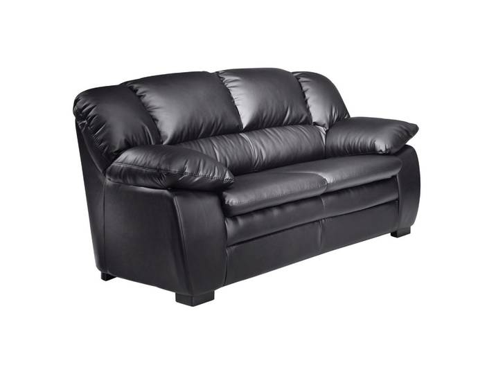 2-Sitzer-Sofa Casino I Rücken echt Schwarz Lederlook