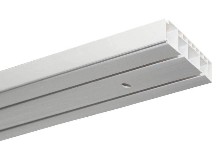 Gardinenschiene GARDINIA Set GK2 2-Lauf 220 cm , weiss (weiß), Gardinenstangen, Gardinenschiene