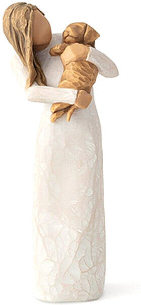 WILLOW TREE Figurine Adorable You ( golden dog) 19,5cm 28039 weiss B