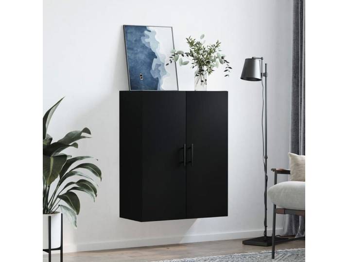 Meuble haut - GUANG - Armoire suspendue - desgin murale - noir 69 5x34x90 cm @@A4998