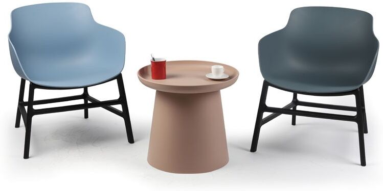 B2B Partner Kunststoff-Kaffeetisch FUNGO, Durchmesser 50 cm, weiß
