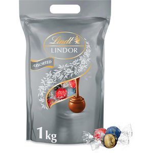 Lindt Pralinen Lindor Assorted Silber Mischung, 11 Stück, 4 verschiedene Sorten, einzeln verpackt, 1 kg