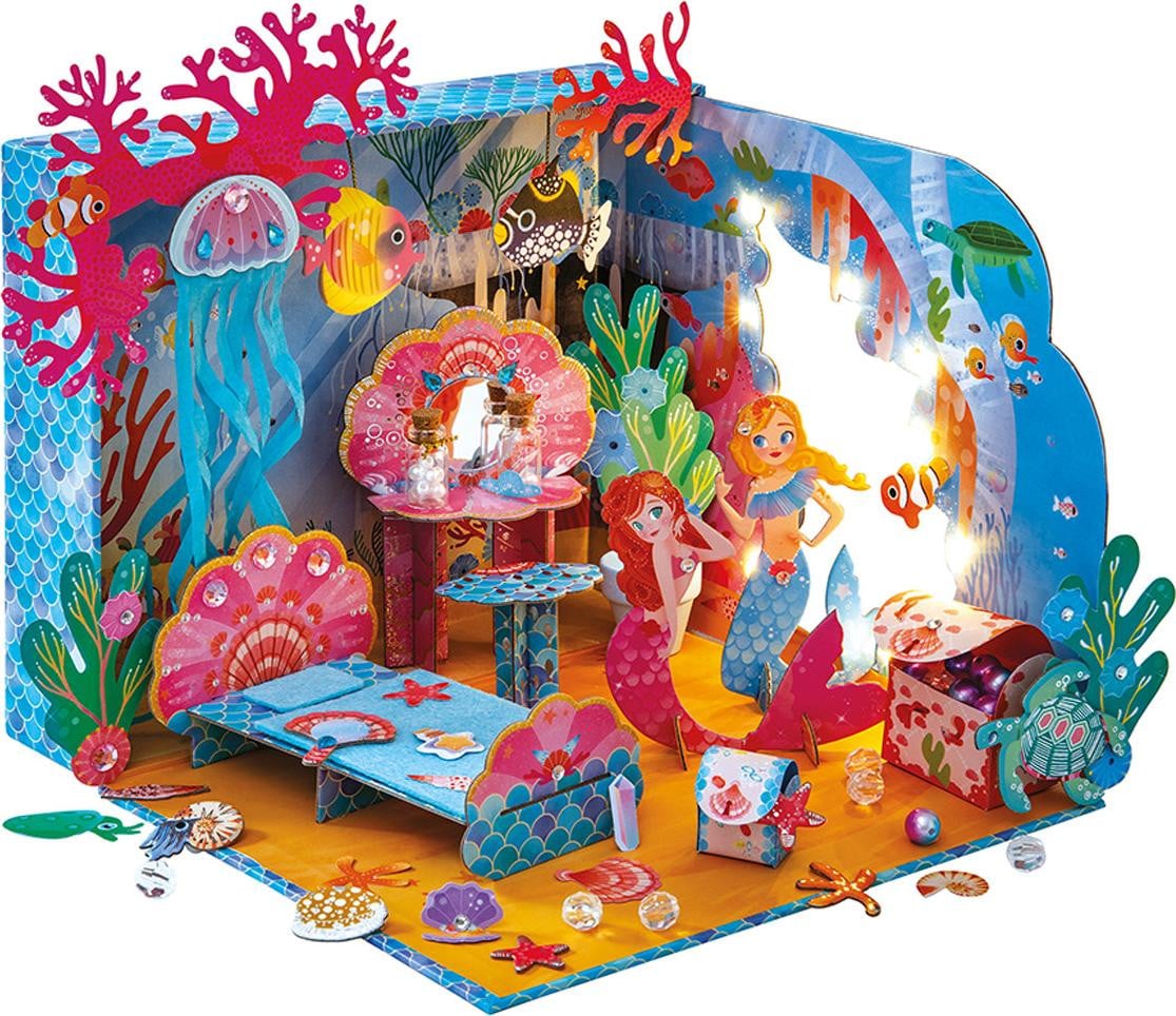 Janod Magic Ocean Miniatuurkamer met zeemeerminnen in 3D Creatieve speelset