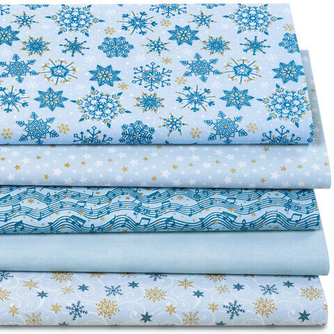 Patchwork- und Quiltpaket "Christmas", hellblau