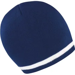 Result Unisex Strickmütze mit Streifen in Kontrastfarbe Mütze R368X navy/white one size