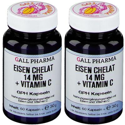 Eisen Chelat 14 mg+Vitamin C GPH Kapseln 2x 2x60 St