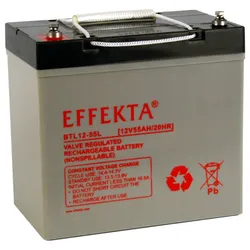 Effekta BTL 12-55L AGM Bleiakku 12V 55Ah – wartungsfreier VRLA-Akku