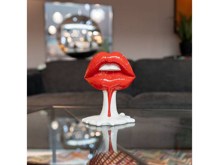 Skulptur Hot Lips 21 x 26 x 14cm Rot/Rot/Weiß