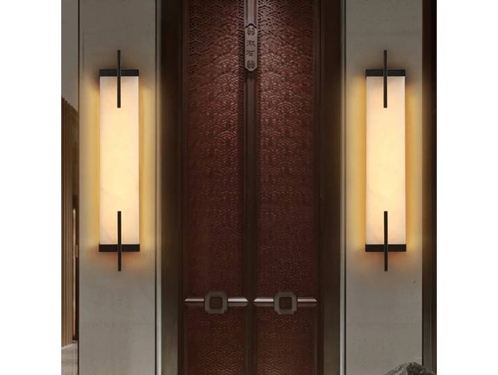 LED extérieur étanche naturel espagnol marbre albâtre applique salon couloir cour balcon tout en cuivre applique murale