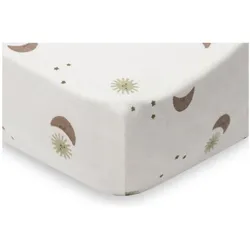 Jollein, Fixleintuch Babybett, Spannbettlaken Jersey 60x120cm - Over the Moon (120 x 60 cm)