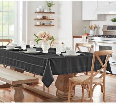 Threadmade Elegance Plaid Jacquard Woven Tablecloth