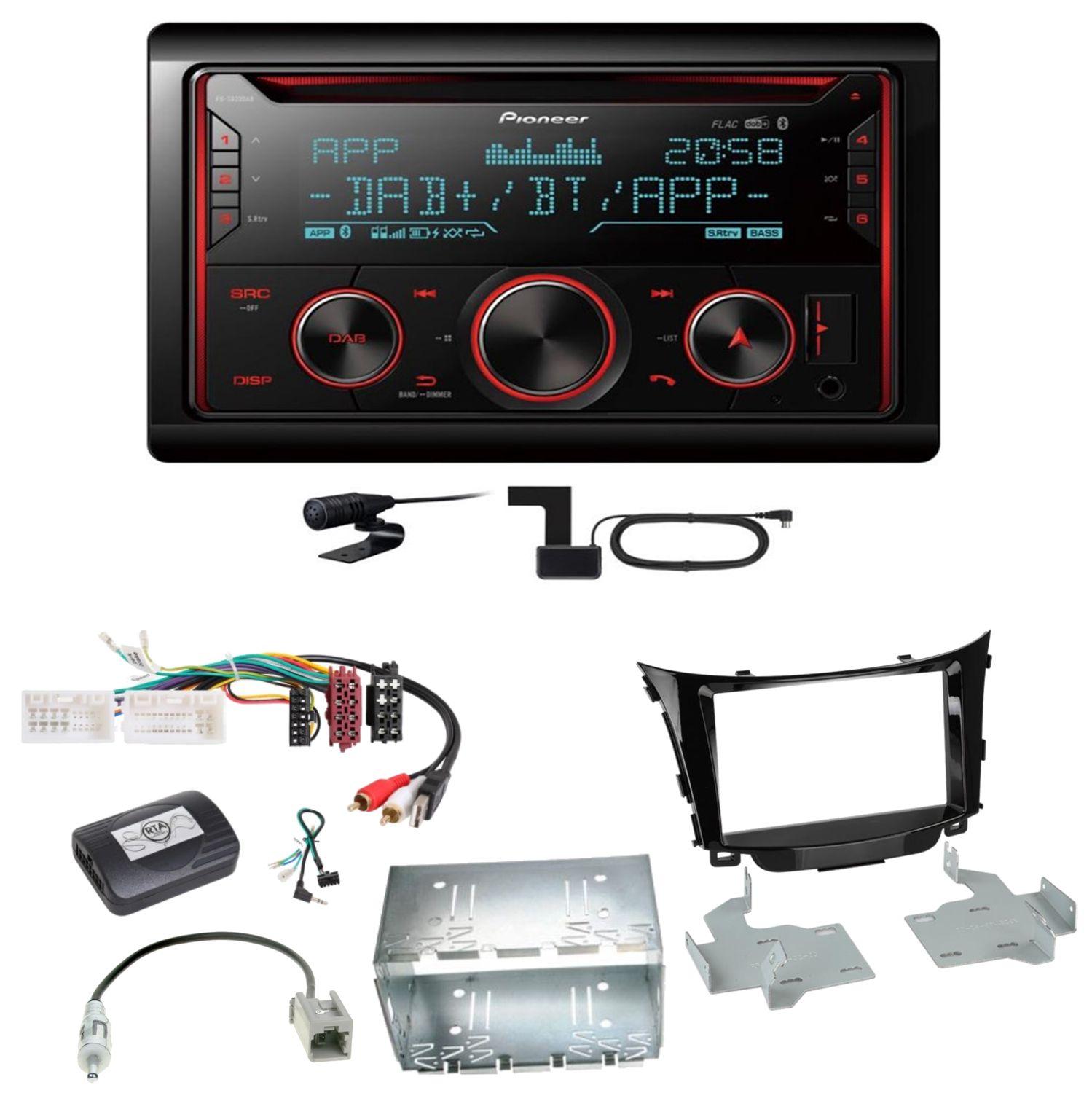 Pioneer FH-S820DAB Digitalradio Bluetooth FLAC Einbauset für Hyundai i30 GD GDH