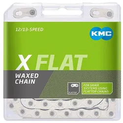 KMC Fahrrad Kette X Flat WAXED 12-/13-fach silber 126 Glieder, 1/2 x 11/128""