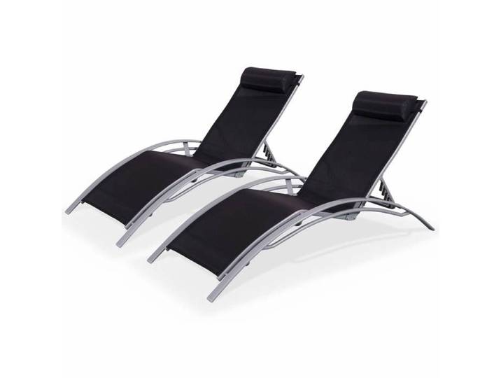 sweeek - Bain de soleil aluminium multi positions (lot de 2) LOUISA