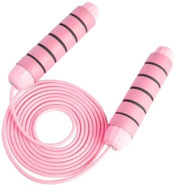 Inspired Finds Adjustable Ball Bearing Speed Wire Jump Rope With Foam Handles For Fitness pink