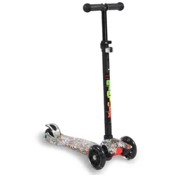 Byox Kinderroller Rapture, Aluminium Scooter mit LED-Rädern, Wassertransferdruck türkis