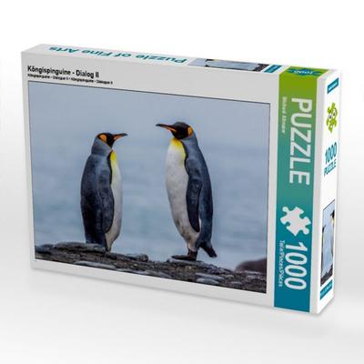 CALVENDO Puzzle Köngispinguine - Dialog II 1000 Teile Puzzle quer | 1000 Teile Lege-Größe 64 × 48 cm Foto-Puzzle für glückliche Stunden