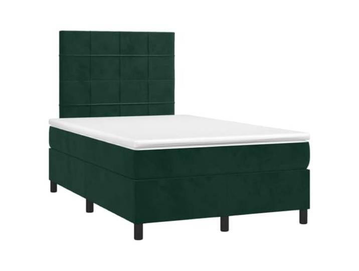 PUGYNBK Boxspringbett aus Samt, Dunkelgrün, 120 x 190 cm Verstellbares Kopfteil, Taschenfederkernmatratze, mittlere Härte, Lattenrost
