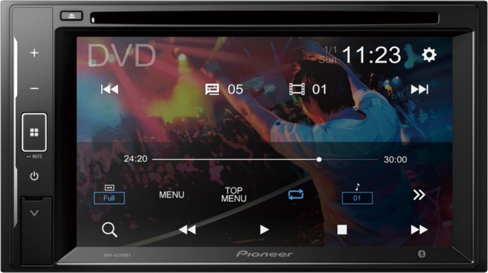 Pioneer AVH-A240BT Autoradio, Zwart, 2 DIN, CD/DVD Speler