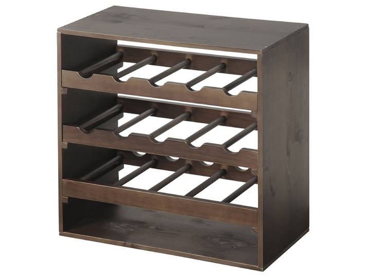 Weinflaschen-Regalsystem Eleru Teilmassivholz Pinie, beschichtet Braun 50 x 50 x 25cm