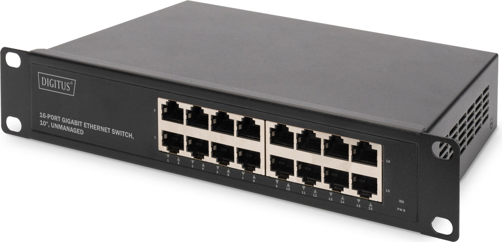 DIGITUS DN-80115 10-inch Gigabit switch, 16-poorts, onbeheerd