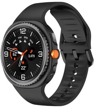 Everyday Crate Samsung Galaxy Watch8 Band Soft Silicone Watch Band Adjustable Replacement Strap For Watch8 Classic black
