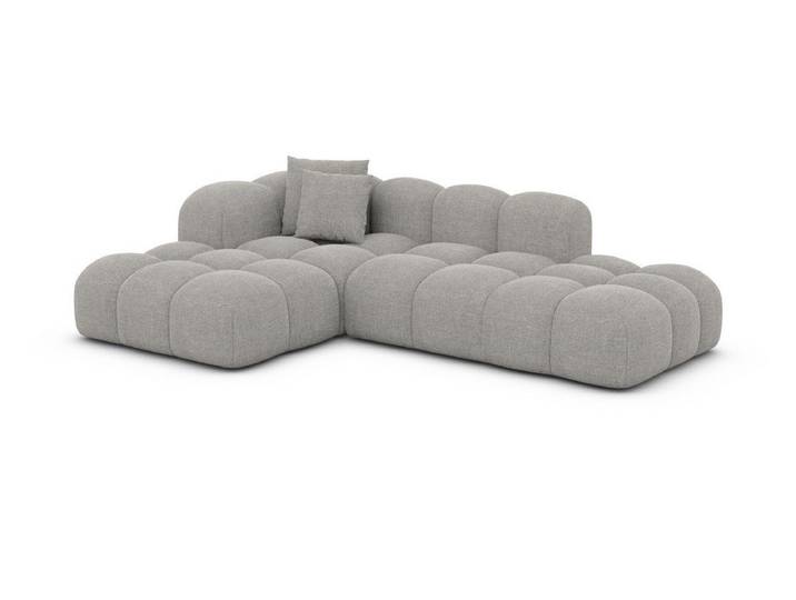Sofa Dreams Ecksofa Formentera L Form Lounge Designer Sofa, mit Strukturstoff Bezug in Hellgrau, Ausrichtung Ecke links