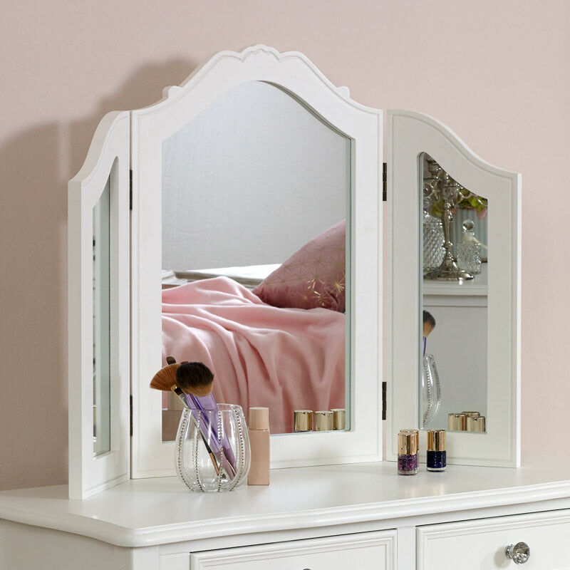 White Tabletop Vanity Mirror - Victoria Range Wood, Glass