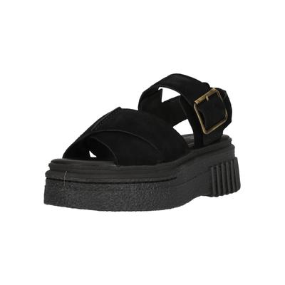 Sandale CLARKS "Evamar", Damen, Gr. 37, schwarz, Leder, Schuhe Sandale, mit Komfort-Features