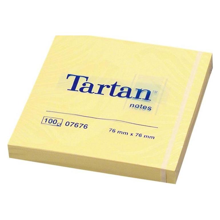 Tartan Haftnotiz Notes, 76 x 76 mm, 63 g/qm, gelb, 100 Blatt (76 x 76 mm) (007676)