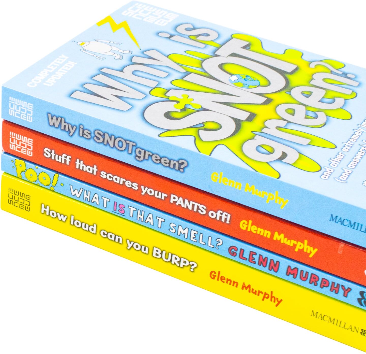 Macmillan Glenn Murphy Collection 4 Books Set (Why is Snot Green?, Stuff That Scares Your Pants Off!, How Loud Can You Burp?, Poo! What IS That Smell?)