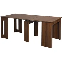 STILVORA Ausziehbarer Esstisch Holzwerkstoff Braun 180x85x75 cm klappbar mit Rollen