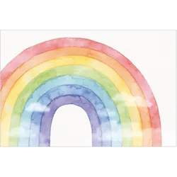 FOTOTAPETE Regenbogen und Wolken Wasserfarben 288/190 cm