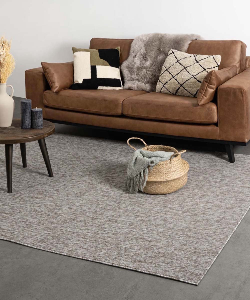 Tapeso Laagpolig Vloerkleed Lush Taupe/Lichtgrijs Rechthoekig Polypropyleen