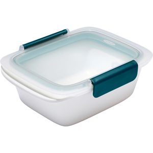 OXO Lunchbox Good Grips Prep & Go 11302000 Kunststoff, mit Verschlussclips, auslaufsicher, weiß / blau, 780 ml